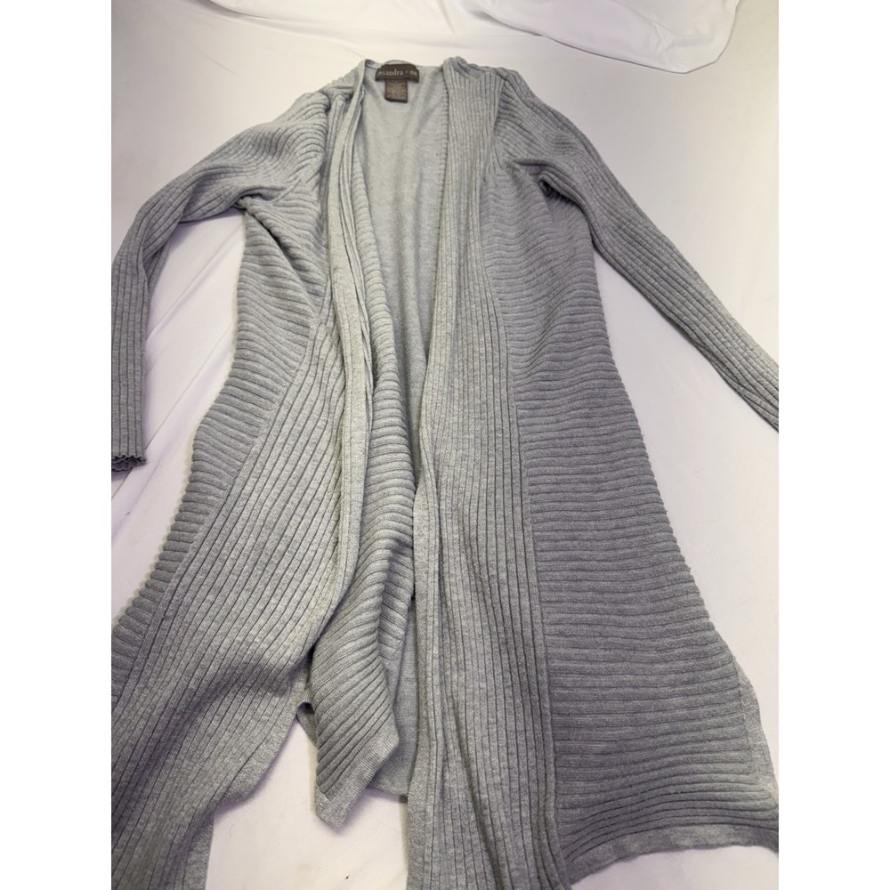Alexandra+ oak duster cardigan.‎ Size L Grey Waffle Slit Back Pocket Boho Preppy